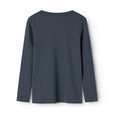 Plain Tee LS, T-shirt - Blue
