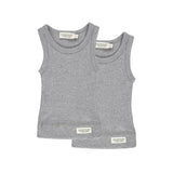 Baby Sleeveless 2-pack, Undertøj - Grey Melange