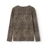 Langærmet bluse i leopardprint