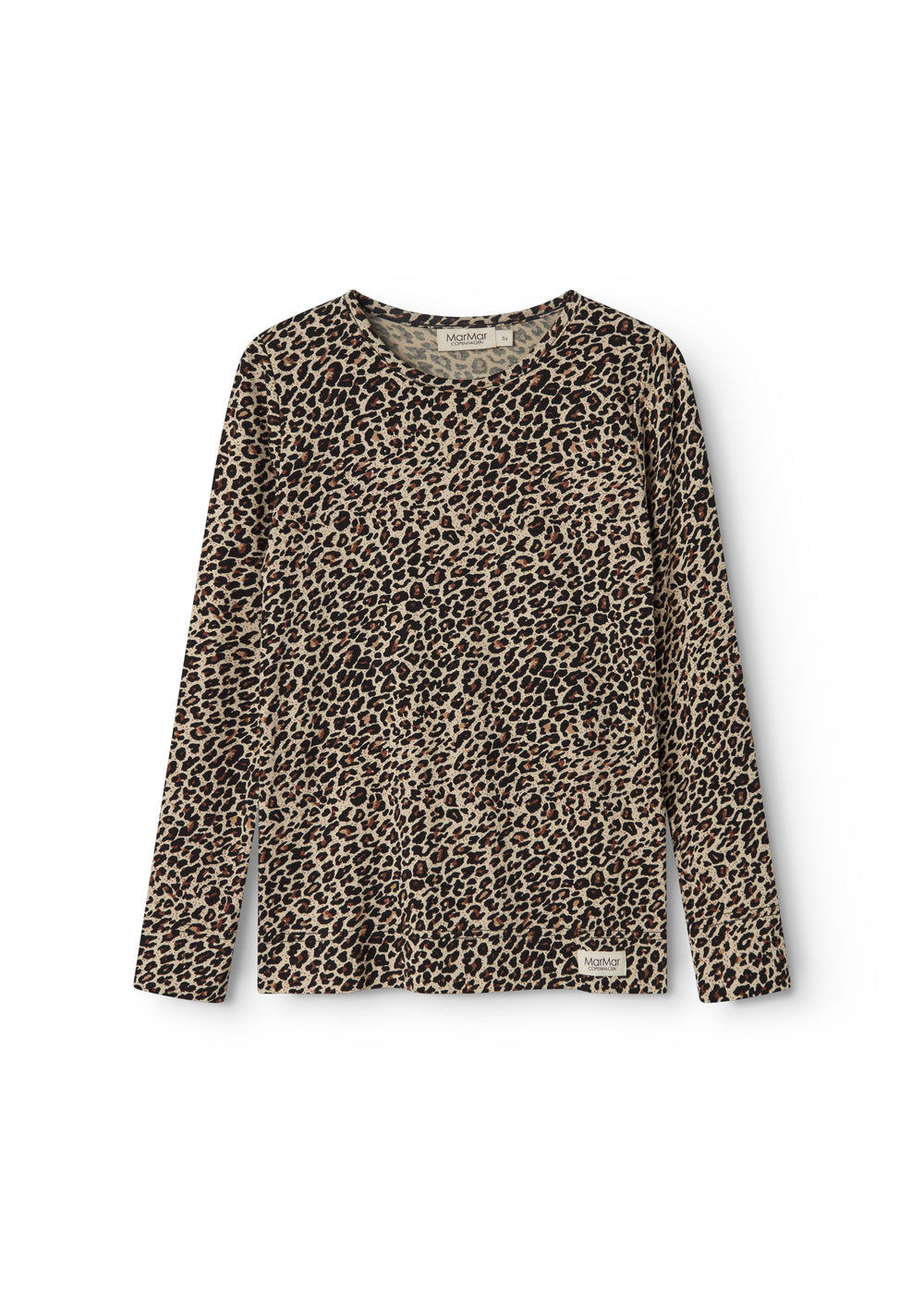 Langærmet bluse i leopardprint