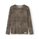 Langærmet bluse i leopardprint