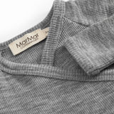 Rula, Uld Rib Heldragt - Grey Melange