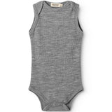 Bini, Uld Rib Bodystocking - Grey Melange