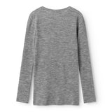 Tamra, Uld Rib Bluse - Grey Melange