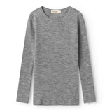 Tamra, Uld Rib Bluse - Grey Melange