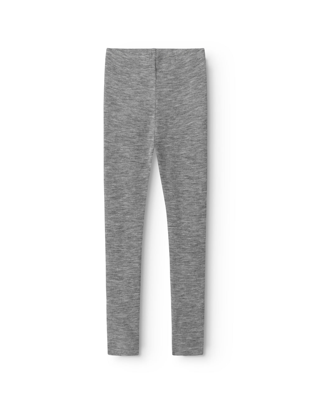 Leg, Uld Rib Leggings - Grey Melange