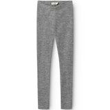 Leg, Uld Rib Leggings - Grey Melange