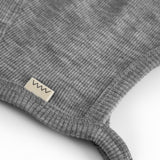 Hoody, Uld Rib Hue - Grey Melange