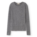 Tamra W, Uld Rib Bluse - Grey Melange