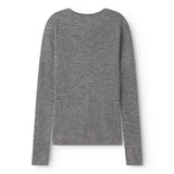 Tamra W, Uld Rib Bluse - Grey Melange
