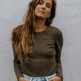 Tamra W, Uld Rib Bluse - Terre