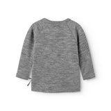 Tut Wrap LS, Uld Rib Bluse - Grey Melange