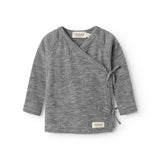 Tut Wrap LS, Uld Rib Bluse - Grey Melange