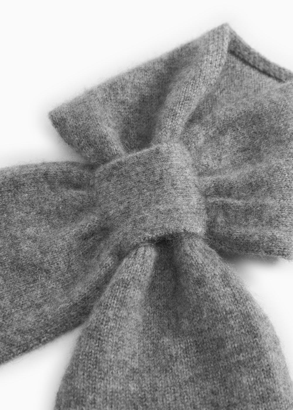 Gråmeleret babytørklæde i cashmere med knude-/sløjfeformet fold