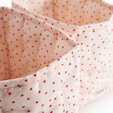 quiltede kurve med et sødt hjerte print, opbevaring til puslegrejet