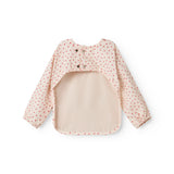 Langærmet spiseforklæde til børn med et fint hjerte print