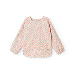 Langærmet spiseforklæde til børn med et fint hjerte print