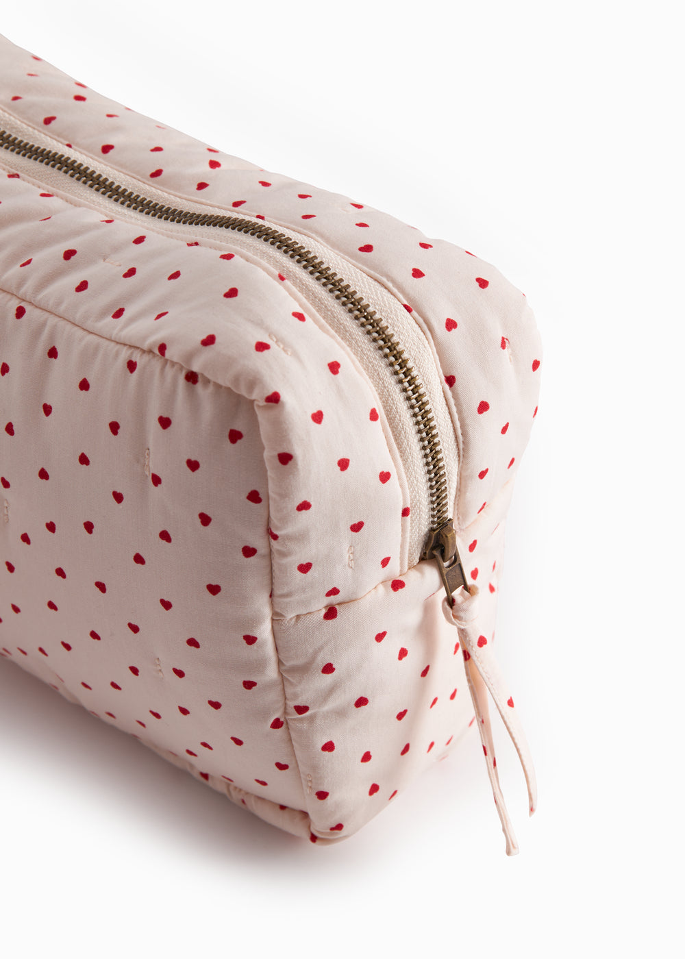 Toilettaske med et fint hjerte print