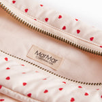 Toilettaske med et fint hjerte print