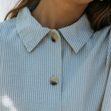 Pajama Set W, Pyjamassæt - Blue Stone Stripe