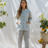 Pajama Set W, Pyjamassæt - Blue Stone Stripe