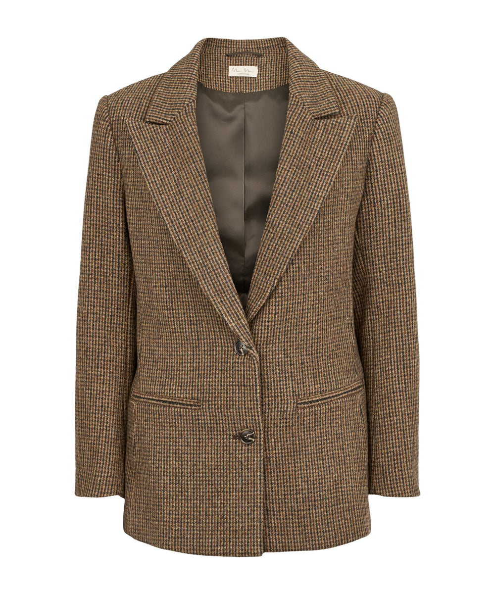 Brun ternet blazer til kvinder