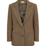 Brun ternet blazer til kvinder