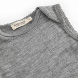 Bini, Uld Pointelle Bodystocking - Grey Melange