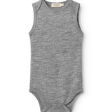 Bini, Uld Pointelle Bodystocking - Grey Melange