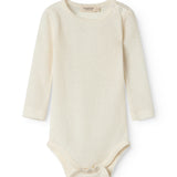 Benedikte, Uld Pointelle Bodystocking - Natural