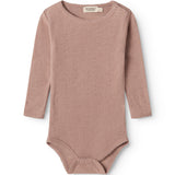 Benedikte, Uld Pointelle Bodystocking - Burnt Rose