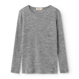 Tamra, Uld Pointelle T-shirt - Grey Melange