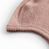 Hoody, Uld Pointelle Hue - Burnt Rose