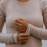 Tamra W, Uld Pointelle T-shirt - Burnt Rose