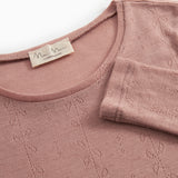 Tamra W, Uld Pointelle T-shirt - Burnt Rose