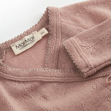 Tut Wrap LS, Uld Pointelle Bluse - Burnt Rose