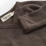 Tut Wrap LS, Uld Pointelle Bluse - Terre