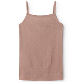 Strap Vest, Uld Pointelle Undertrøje - Burnt Rose