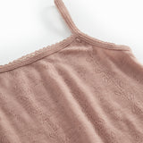 Strap Vest, Uld Pointelle Undertrøje - Burnt Rose