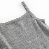 Strap Vest, Uld Pointelle Undertrøje - Grey Melange