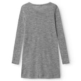 Night Dress, Uld Pointelle Nattøj - Grey Melange