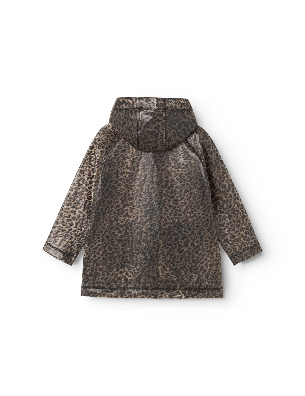 Leopardmønstret regnjakke med hætte til børn