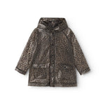 leopardmønstret regnjakke med hætte til børn