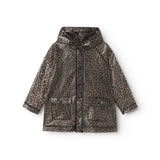 leopardmønstret regnjakke med hætte til børn