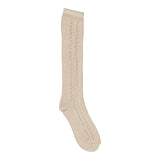 Knee Socks Pointelle, Strømper - Warm Pearl