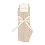 Knee Socks Pointelle, Strømper - Warm Pearl