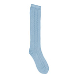 Knee Socks Pointelle, Strømper - Sky Blue