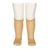 Knee Socks Pointelle, Strømper - Cumin