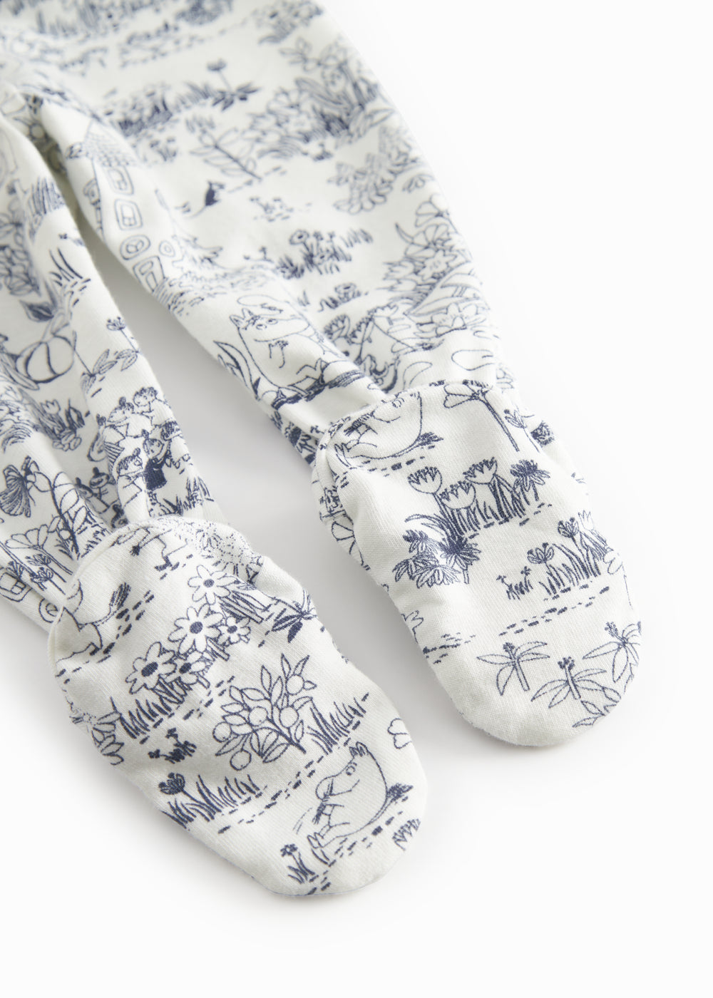 Bukser med fødder til de nyfødte med Moomin print