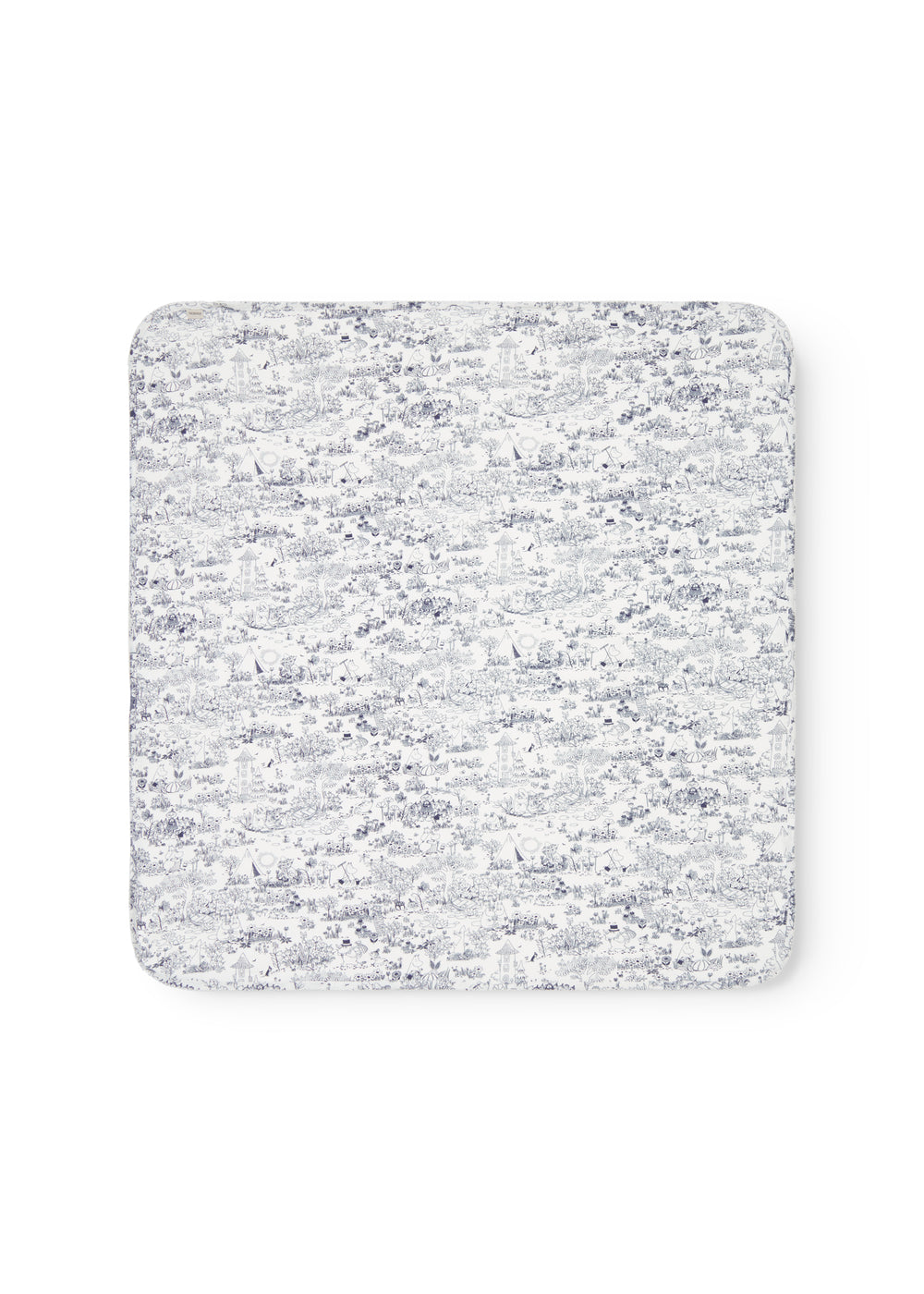 Baby tæppe med Moomin print, rundede hjørner og picotkanter